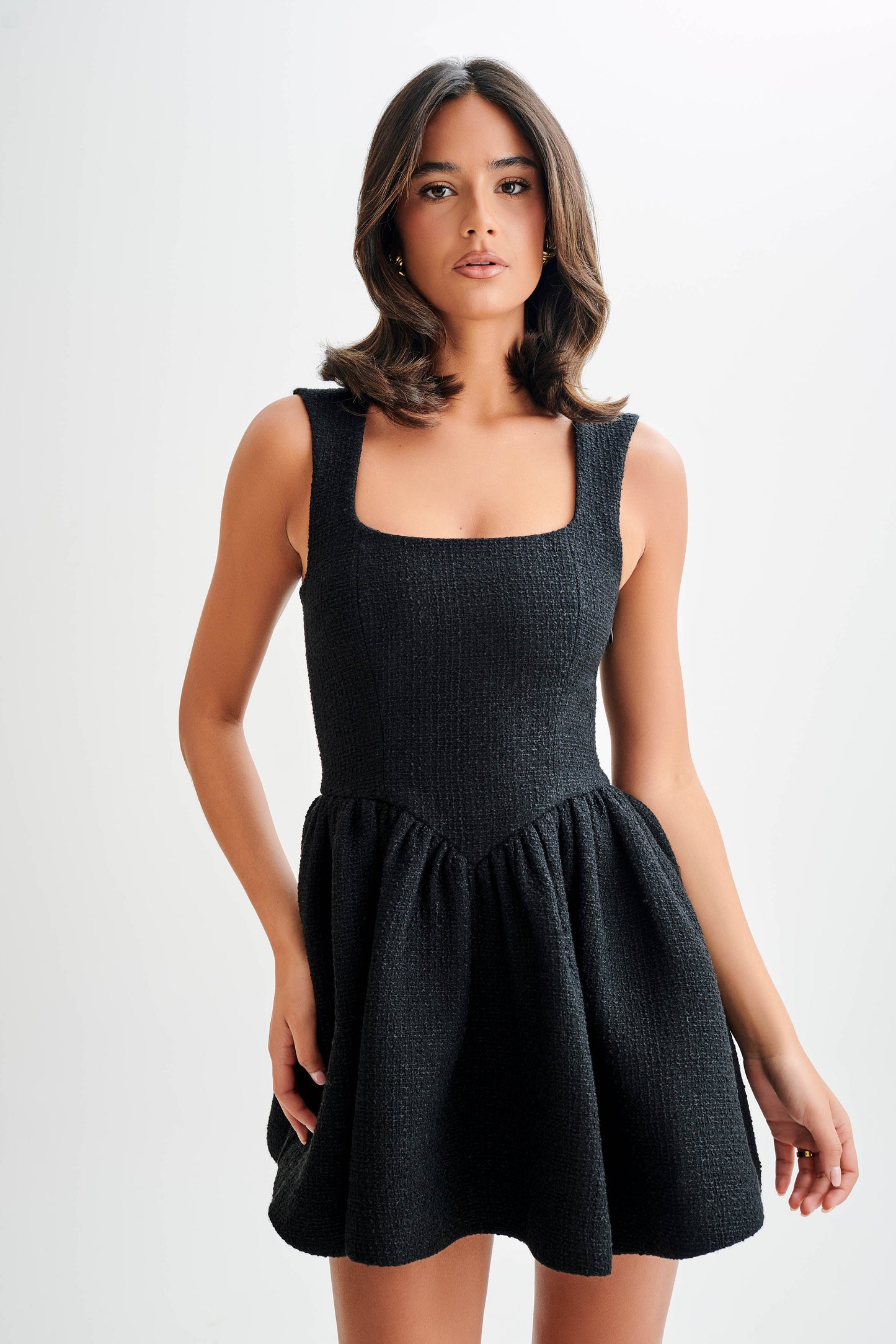 ROF Jennifer Buklet Mini Elbise - Siyah