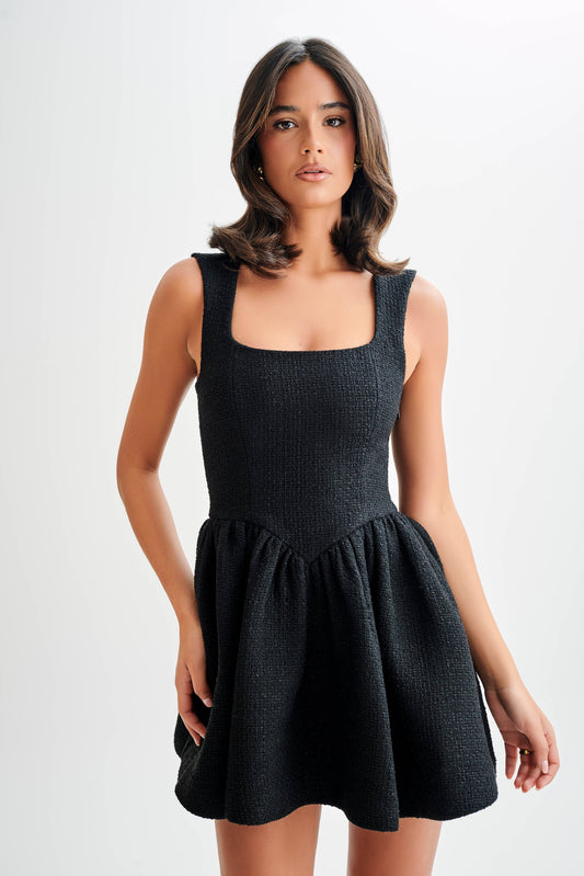 ROF Jennifer Buklet Mini Elbise - Siyah