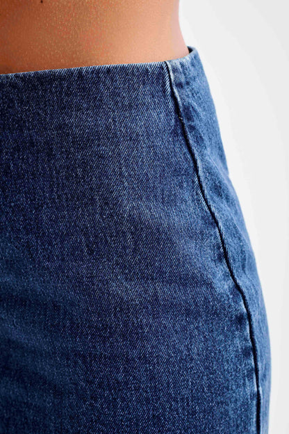 ROF Ellie Denim Mini Etek - Koyu Mavi