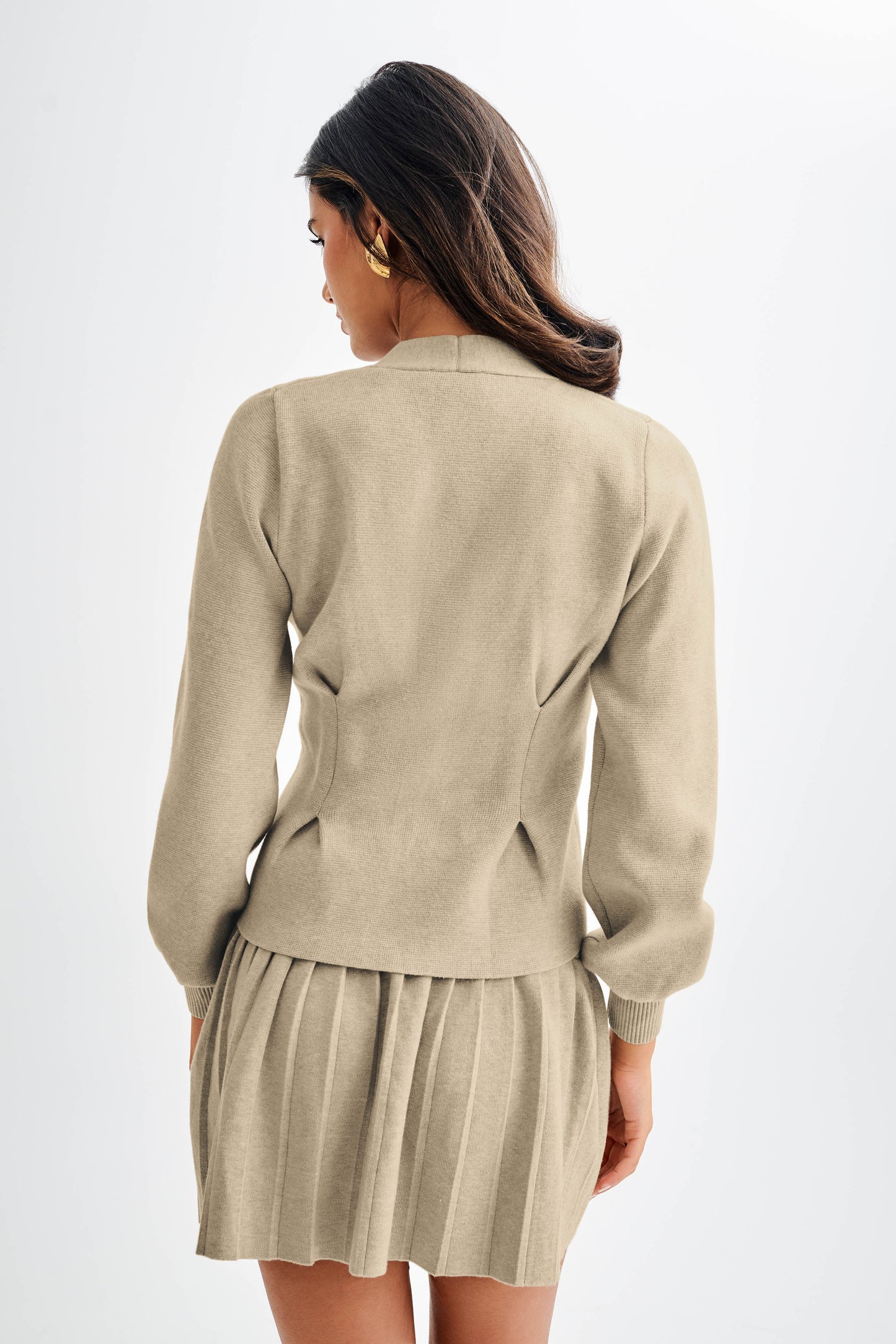ROF Beverly Knit Pileli Mini Etek - Meşe