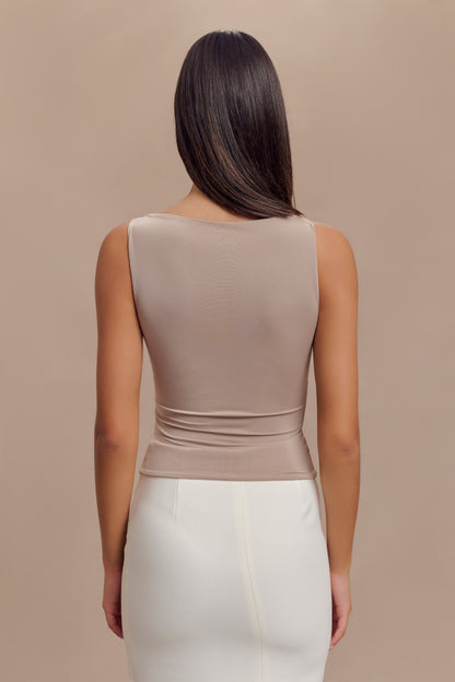ROF Tiarna Slinky Dantelli Üst - Taupe
