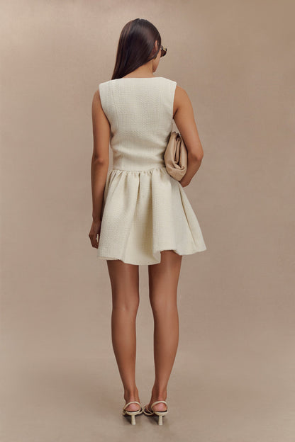 ROF Jennifer Boucle Mini Elbise - Fildişi