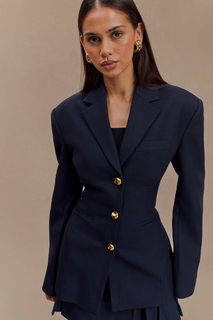 ROF Bellamy Cinched Blazer - Koyu Lacivert