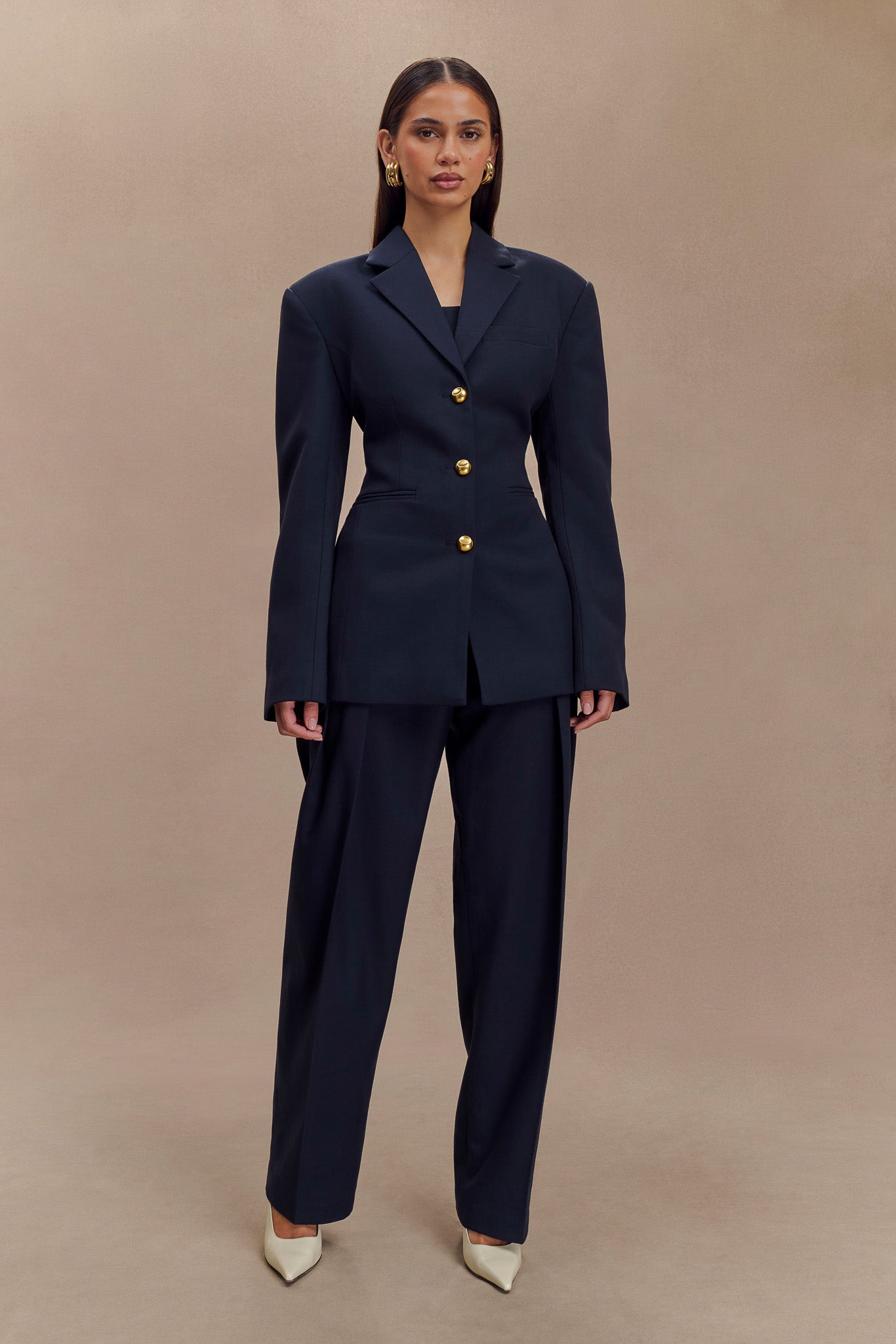ROF Bellamy Cinched Blazer - Koyu Lacivert