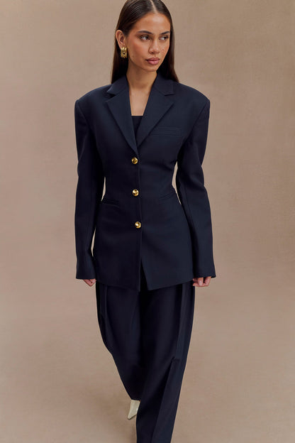 ROF Bellamy Cinched Blazer - Koyu Lacivert