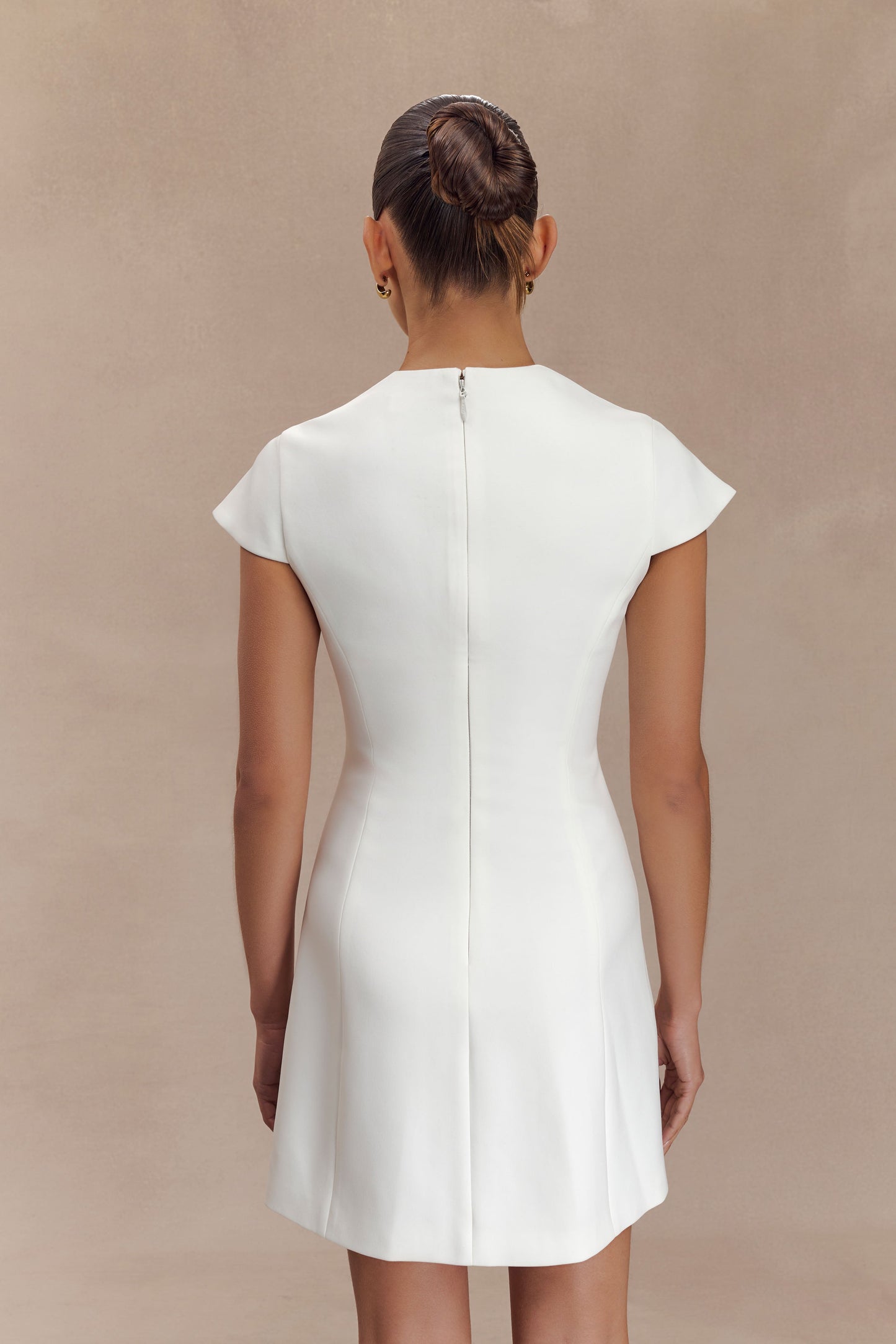ROF Remi Suiting Çiçek Desenli Mini Elbise - Beyaz
