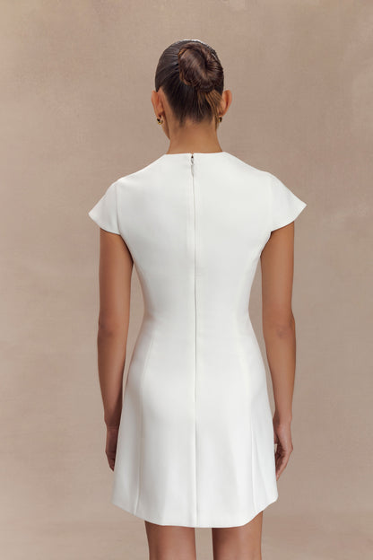 ROF Remi Suiting Çiçek Desenli Mini Elbise - Beyaz