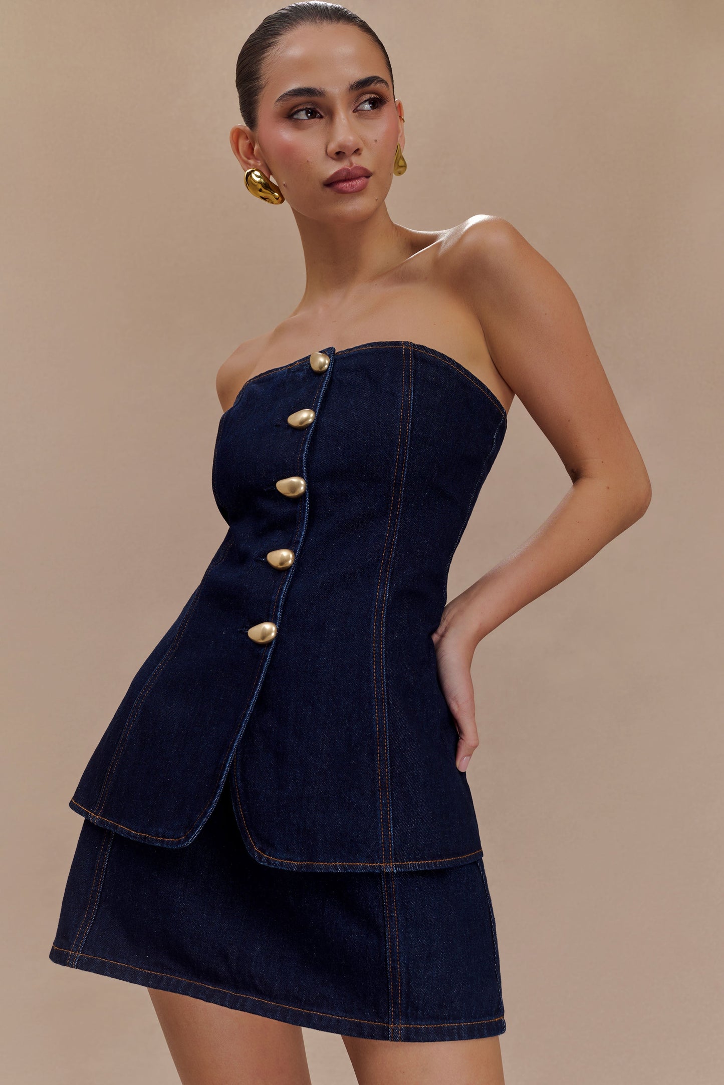 ROF Rosalyn Mini Denim Şort - İndigo Mavi