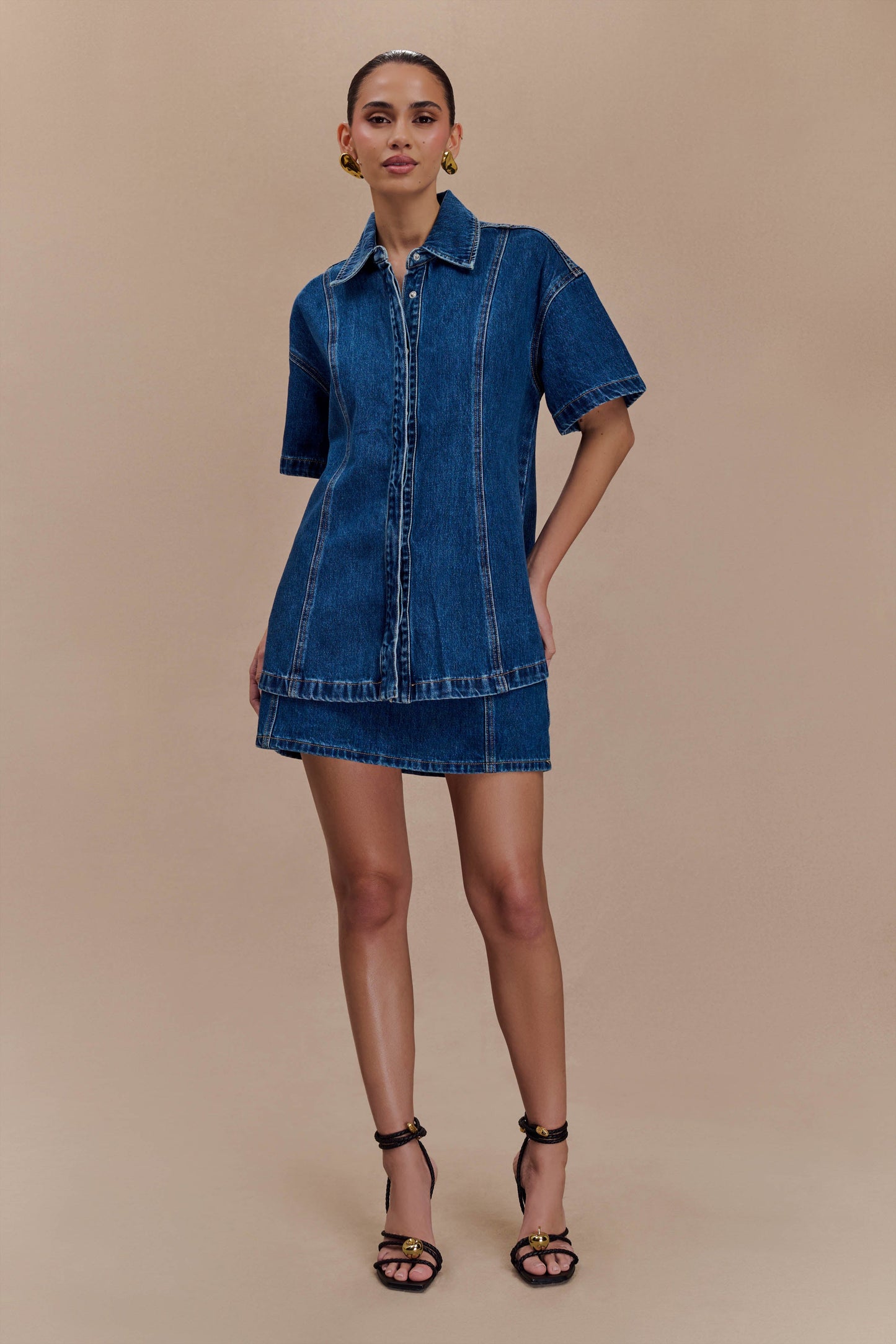 ROF Maya Oversize Kot Gömlek - Lacivert
