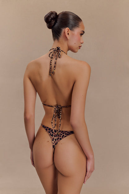 ROF Melika Örgülü Bikini Altı - Leopar Desenli