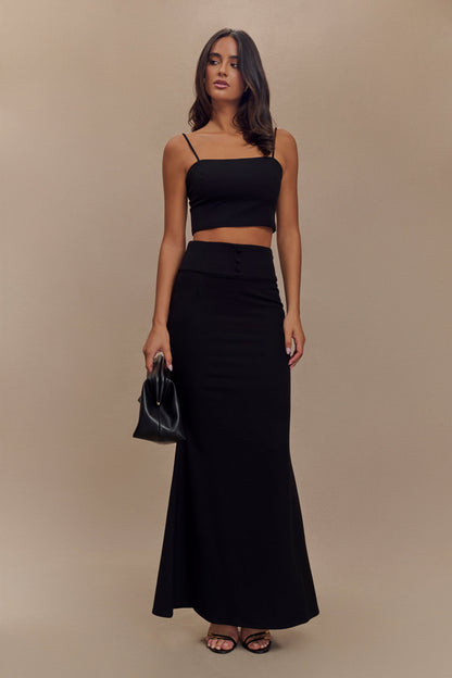 ROF Grace Takım Elbise Crop Top - Siyah