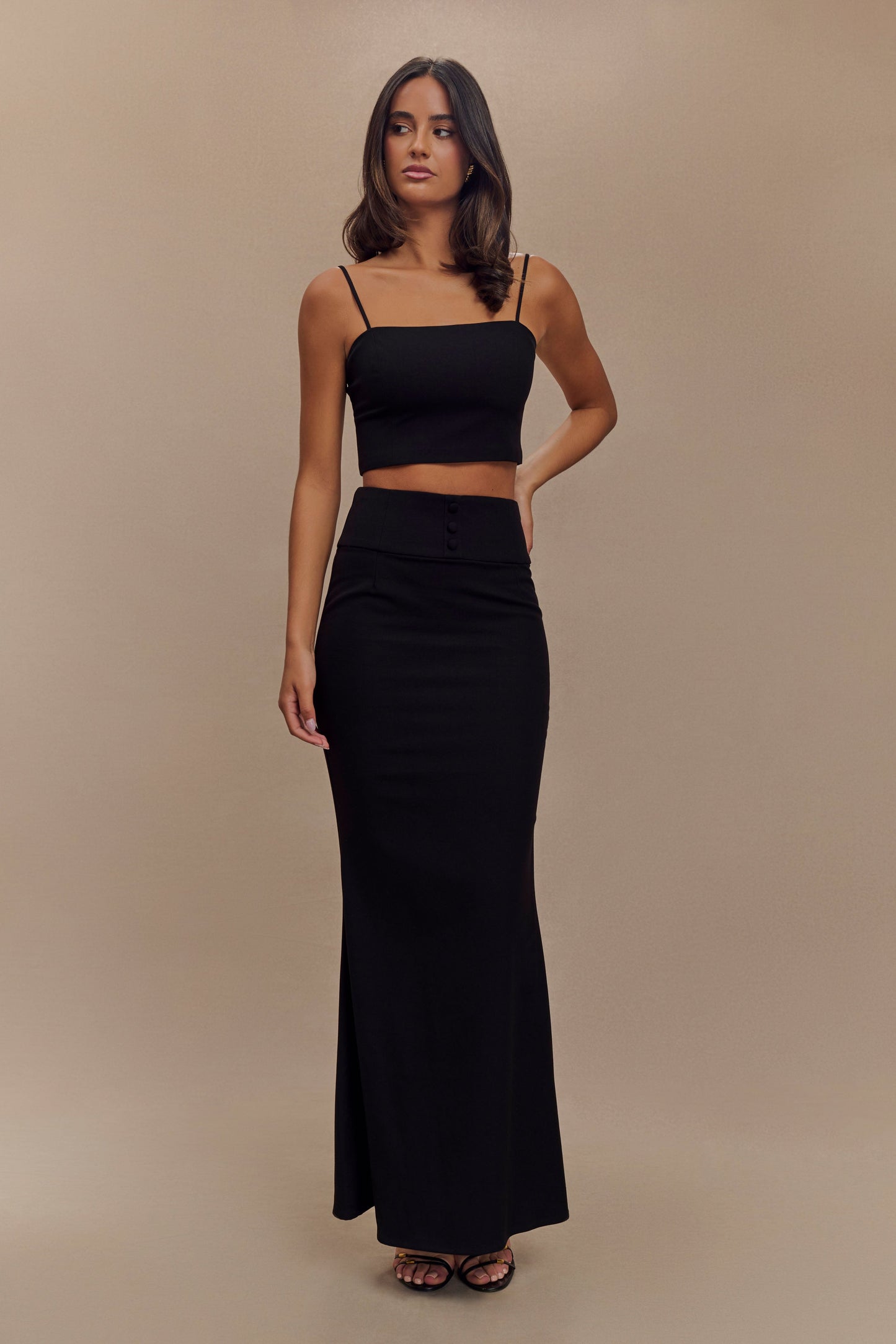 ROF Grace Takım Elbise Crop Top - Siyah