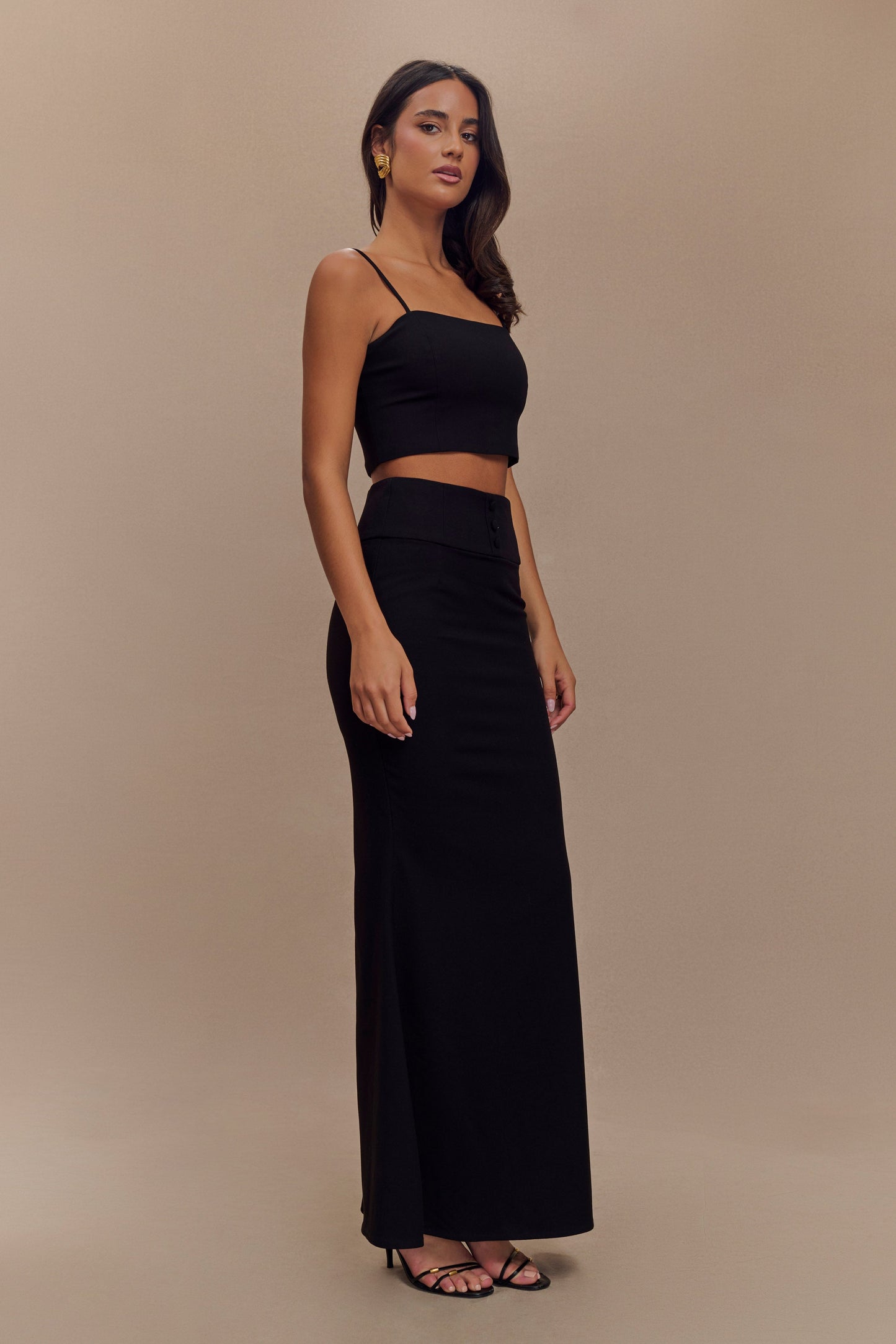 ROF Grace Takım Elbise Crop Top - Siyah