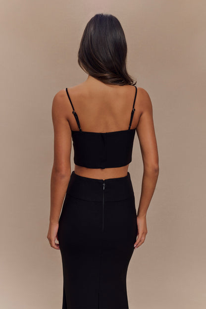ROF Grace Takım Elbise Crop Top - Siyah
