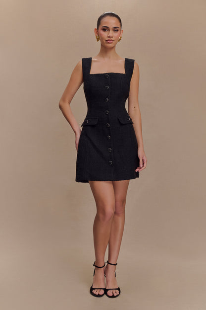 ROF Desire Buklet Mini Elbise - Siyah