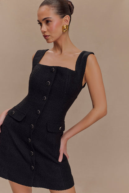 ROF Desire Buklet Mini Elbise - Siyah