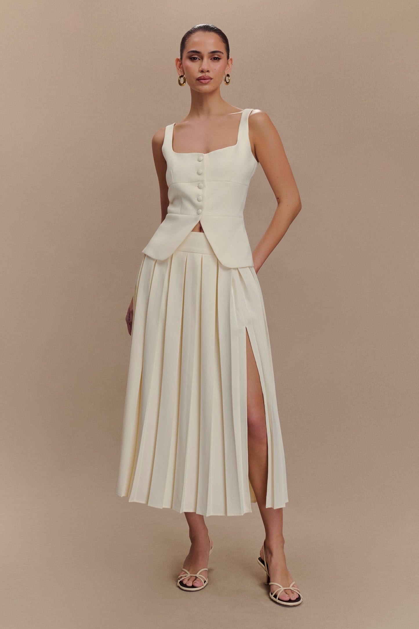 ROF Sunny Takım Elbise Peplum Üst - Fildişi