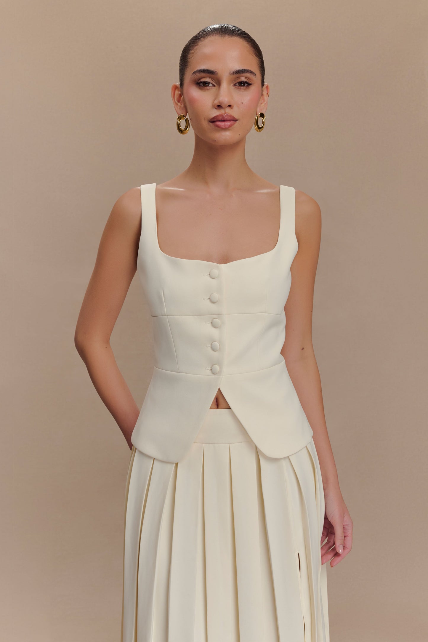 ROF Sunny Takım Elbise Peplum Üst - Fildişi