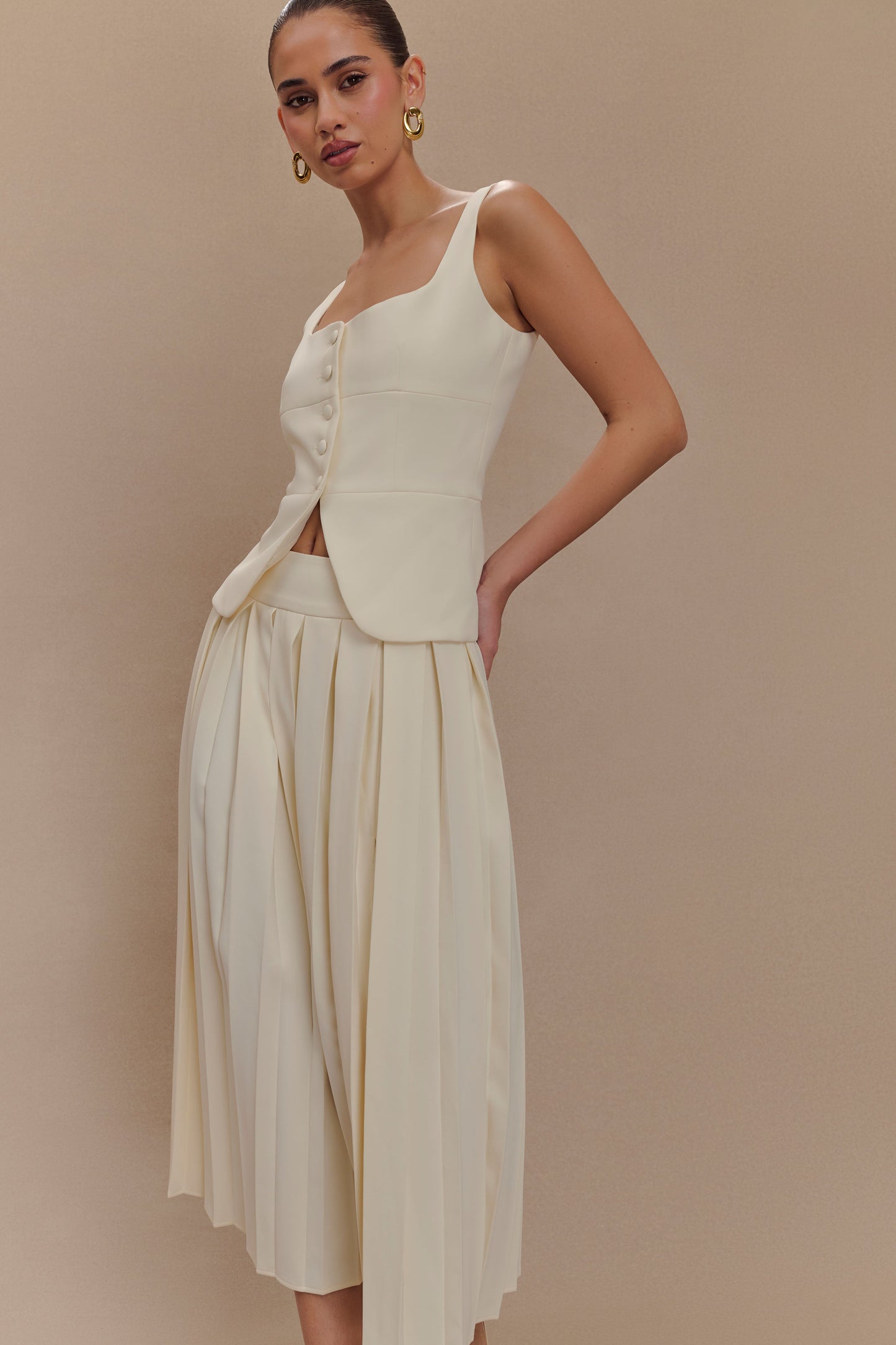 ROF Sunny Takım Elbise Peplum Üst - Fildişi