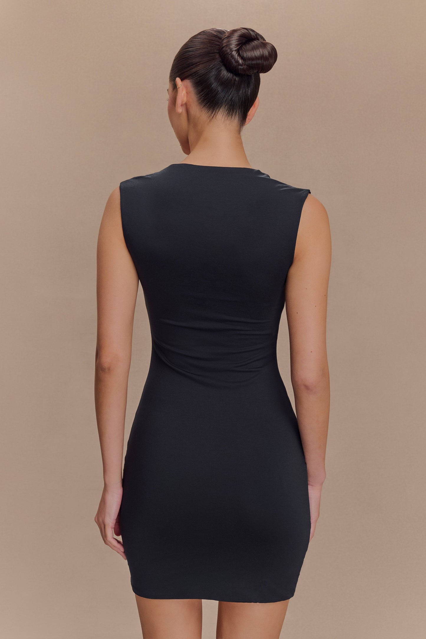 ROF Tatianna Dantelli Modal Mini Elbise - Siyah