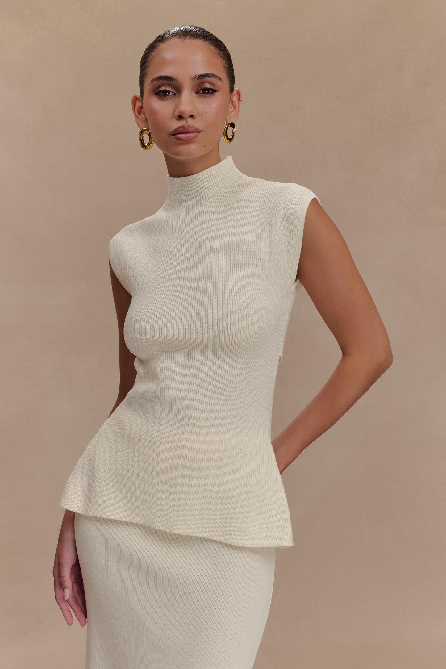 ROF Maxine Knit Arkası Açık Üst - Fildişi