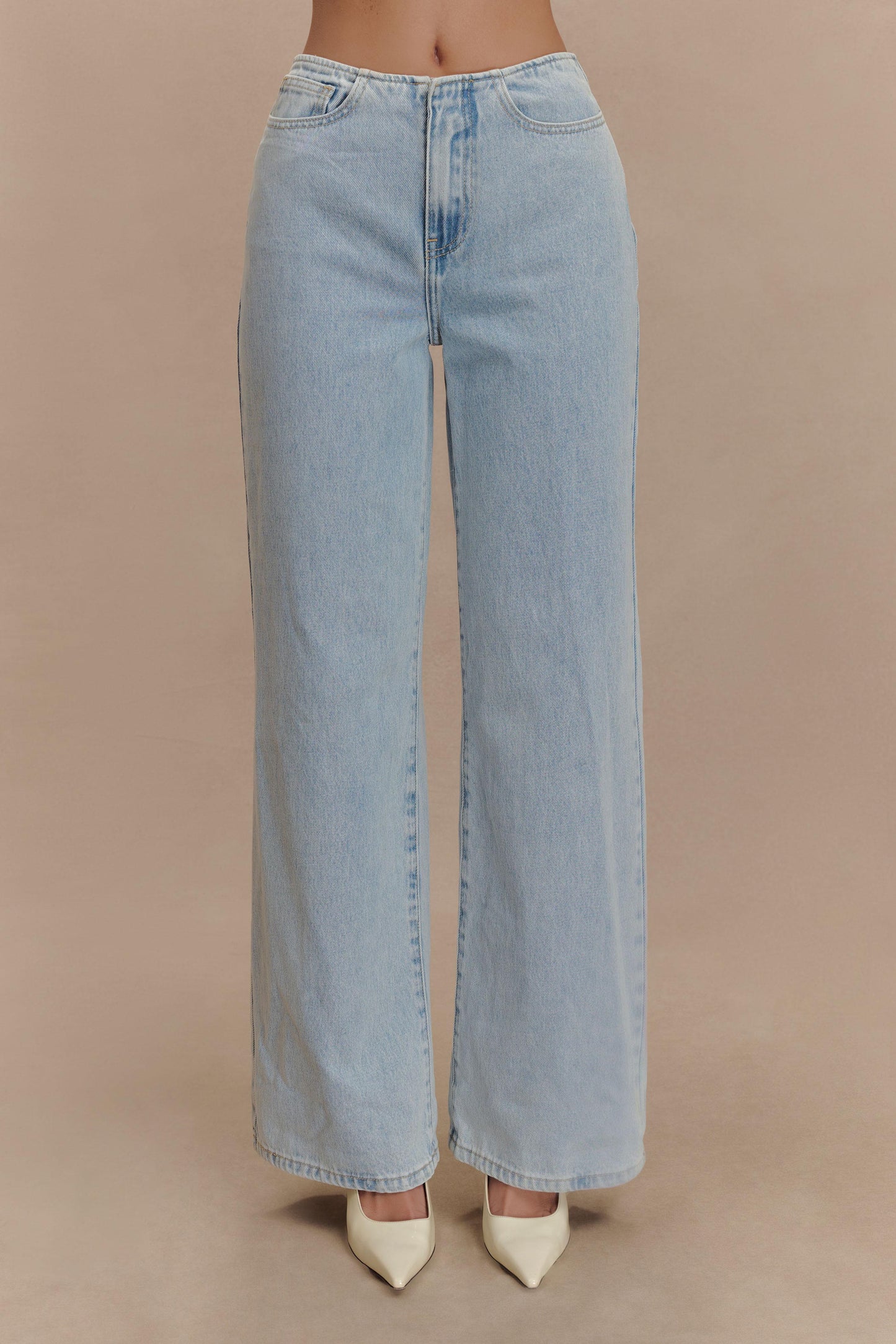 ROF Caitlin Mid Bel Denim Flare Jeans - Açık Mavi