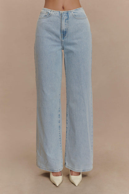 ROF Caitlin Mid Bel Denim Flare Jeans - Açık Mavi