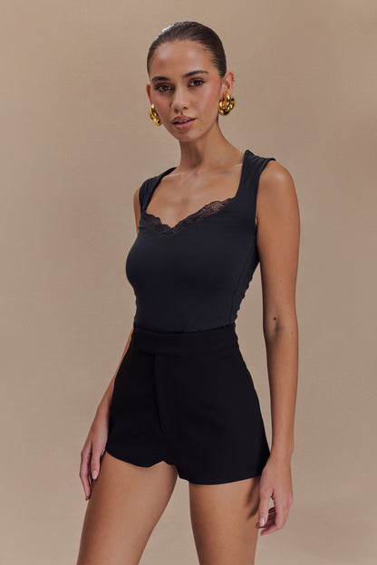 ROF Tatianna Dantelli Modal Üst - Siyah