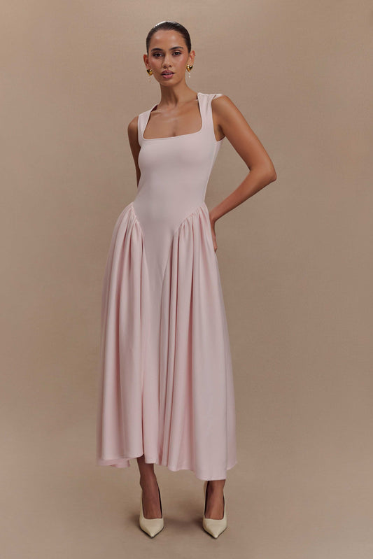 ROF Sharon Scuba Jersey Midi Elbise - Bale Pembesi