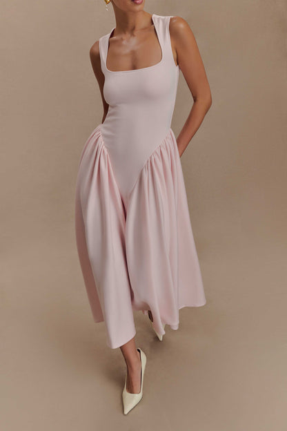 ROF Sharon Scuba Jersey Midi Elbise - Bale Pembesi