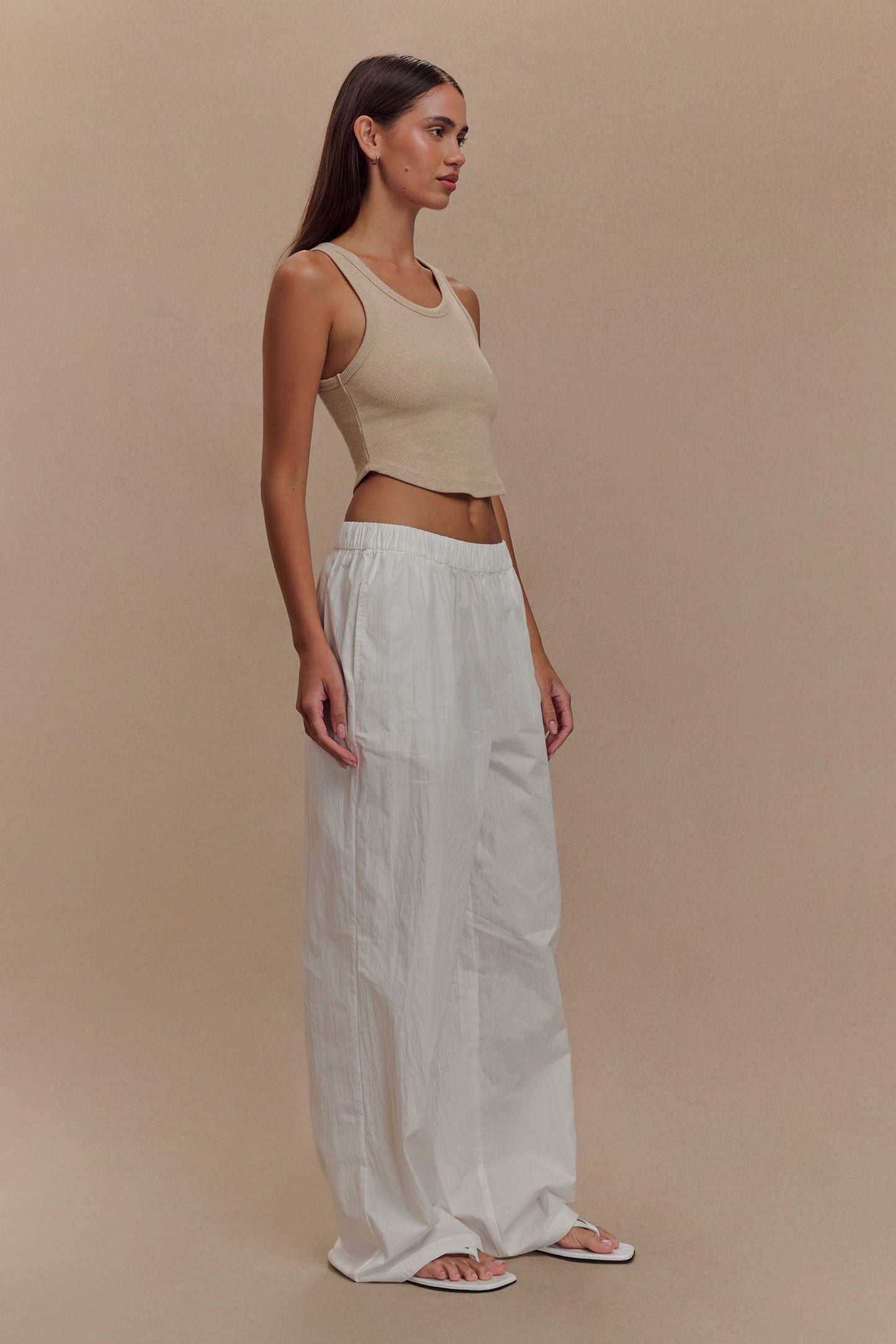 ROF Morgana Fitilli Kolsuz Bluz - Neutral Marle