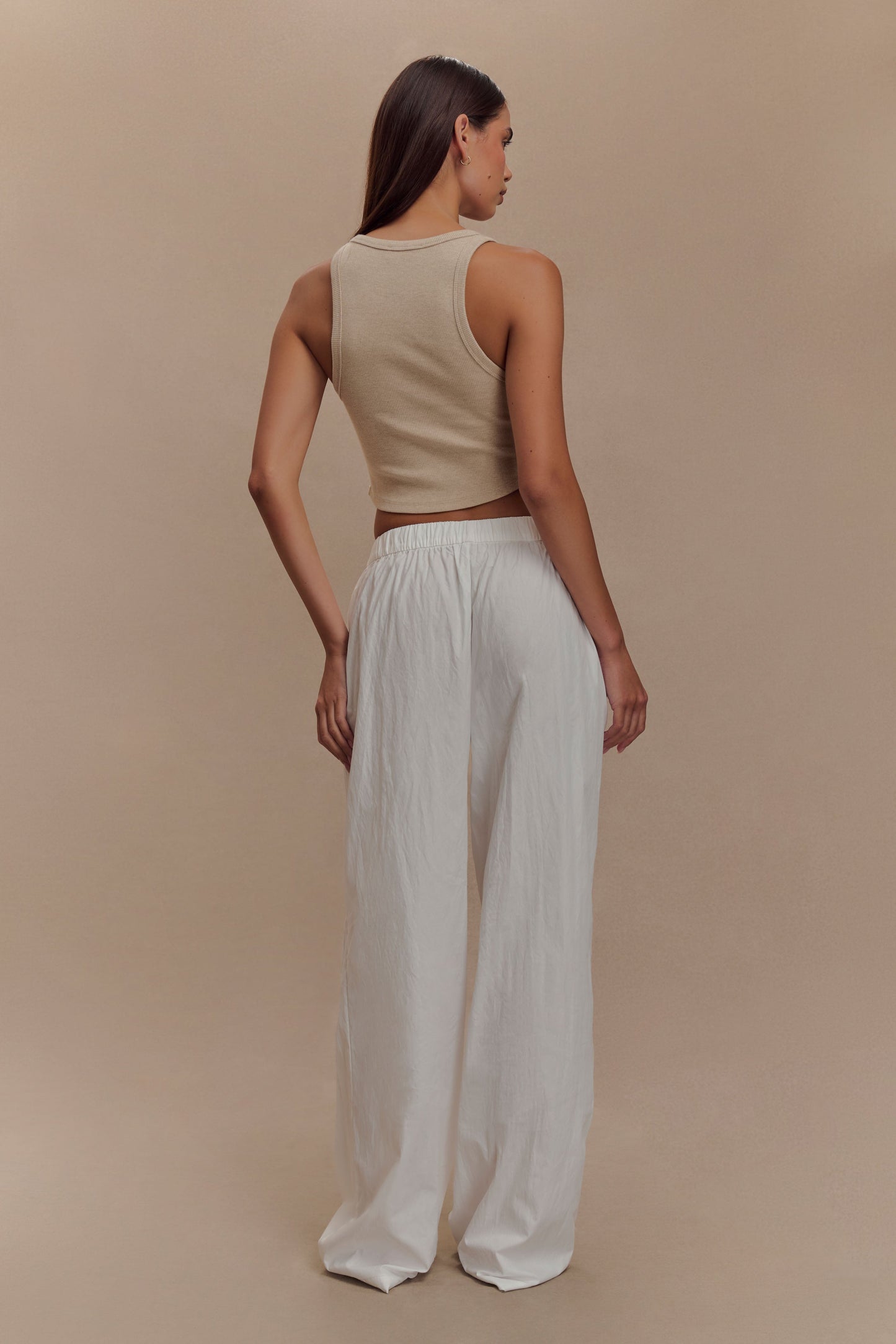 ROF Morgana Fitilli Kolsuz Bluz - Neutral Marle