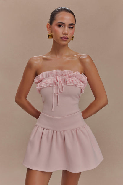 ROF Jennie Frill Mini Şort - Bale Pembesi