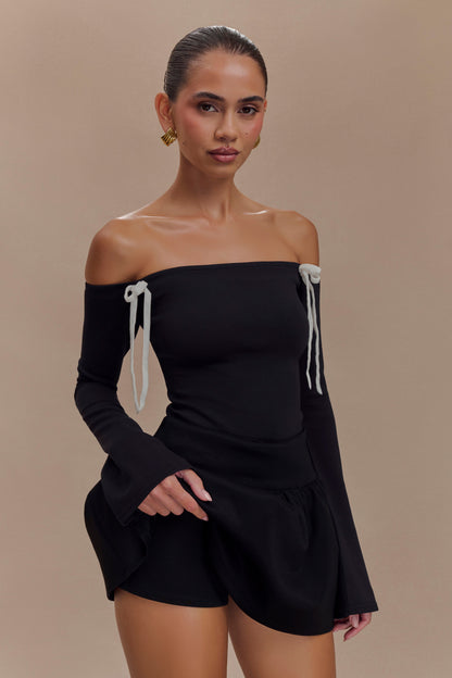 ROF Jennie Frill Mini Şort - Siyah
