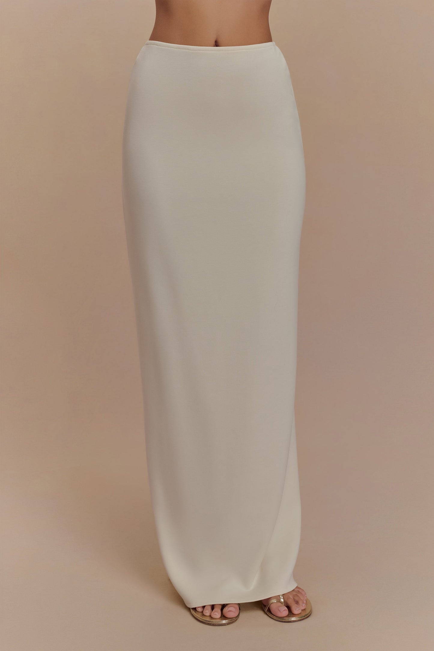 ROF Eris Scuba Jersey Maxi Etek - Fildişi