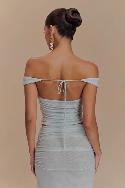 ROF Brooklyn File Crop Top - Soluk Mavi