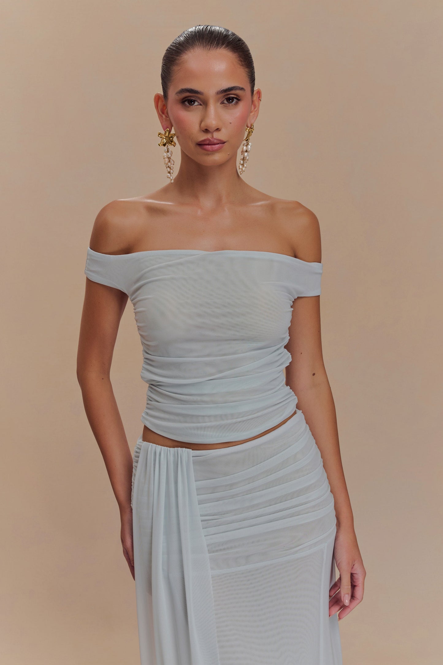 ROF Brooklyn File Crop Top - Soluk Mavi