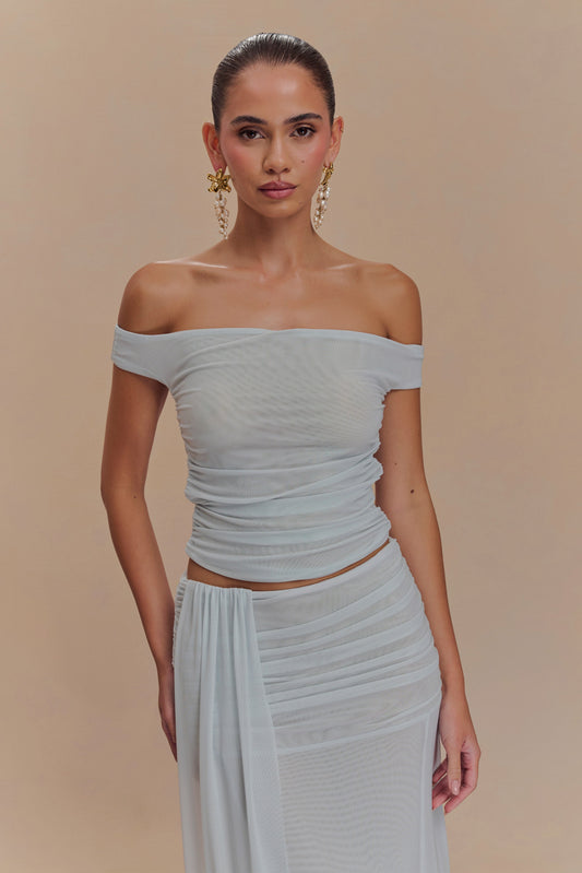 ROF Brooklyn File Crop Top - Soluk Mavi