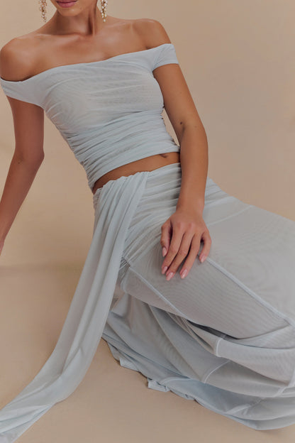 ROF Brooklyn File Crop Top - Soluk Mavi