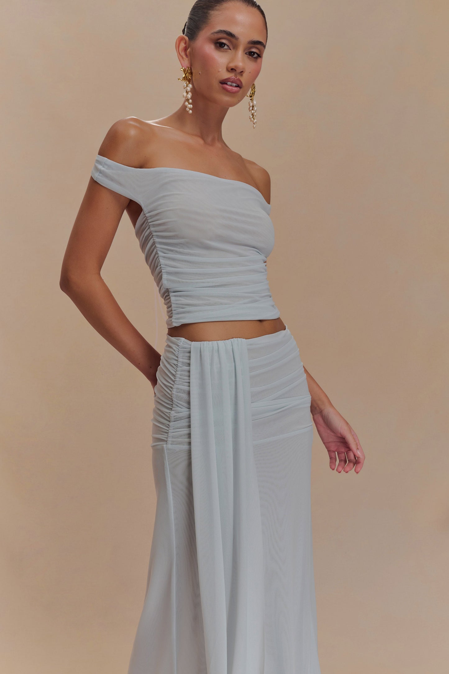 ROF Brooklyn File Crop Top - Soluk Mavi