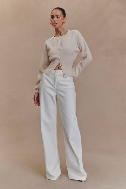 ROF Caitlin Mid Bel Denim Flare Jeans - Beyaz