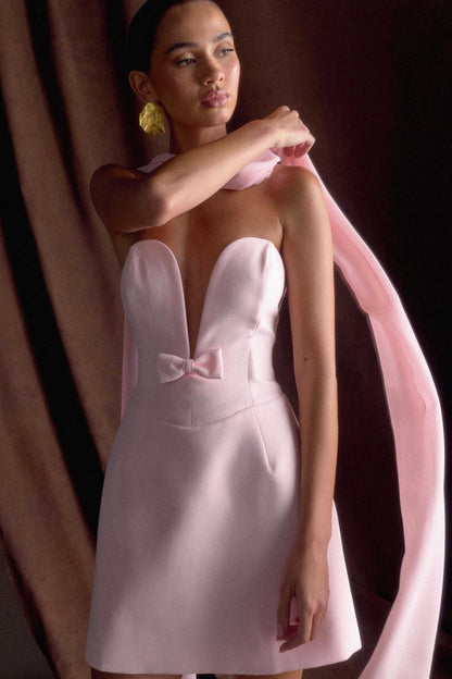 ROF Orellia Straplez Takım Elbise Mini Elbise - Soft Pembe