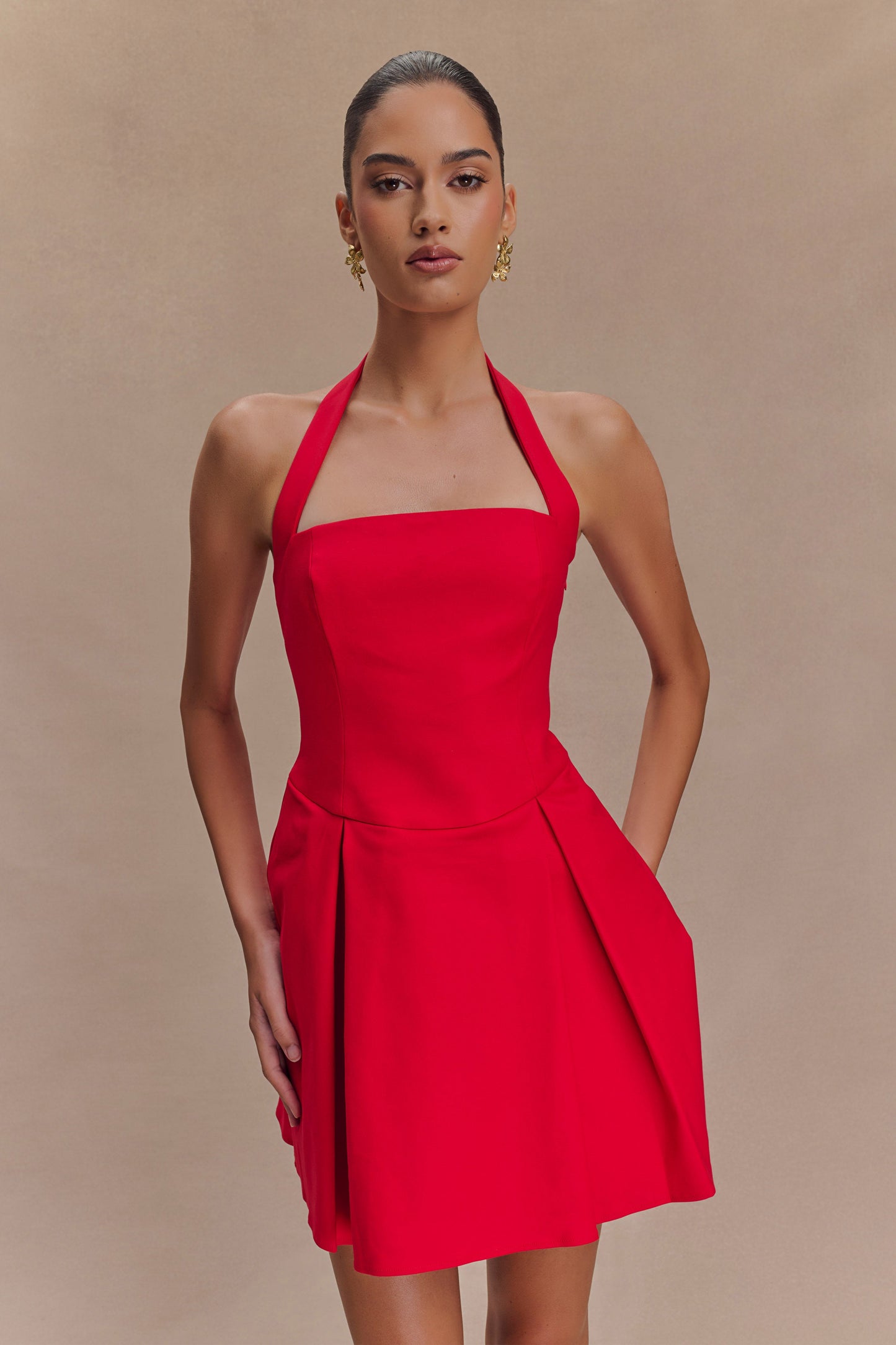 ROF Julia Halter Mini Elbise - Kırmızı