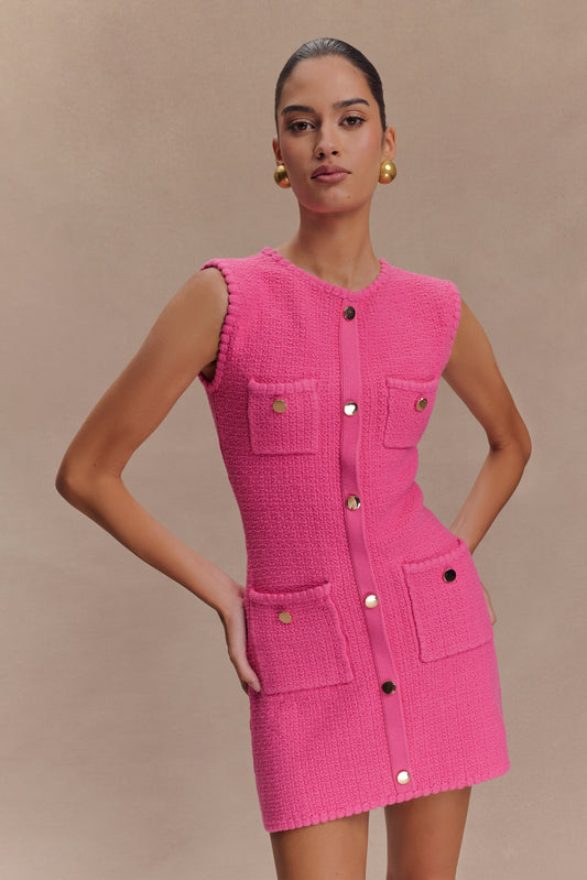 ROF Mia Triko Mini Elbise - Pembe