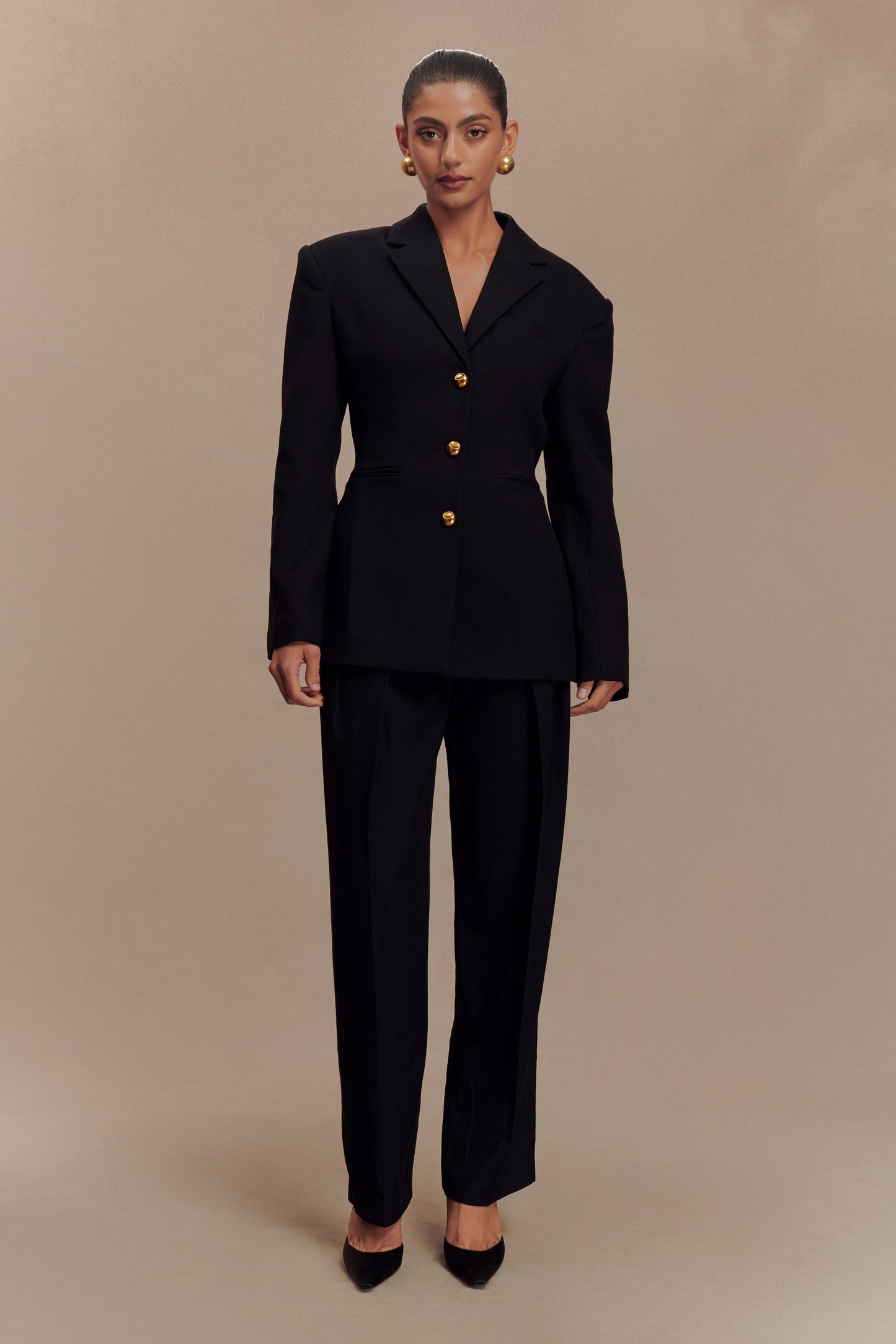 ROF Bellamy Cinched Blazer - Siyah