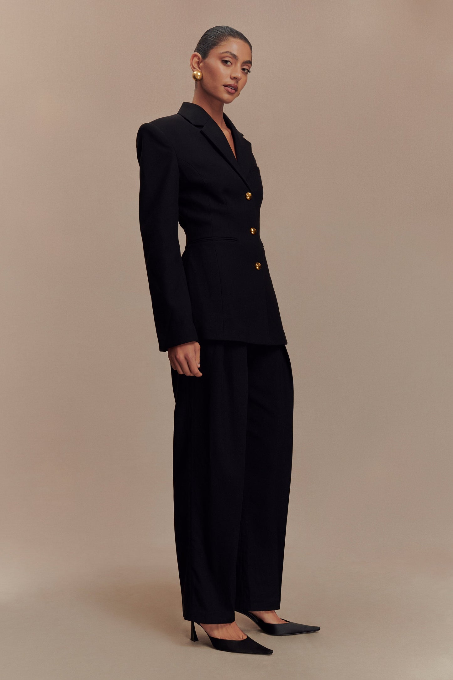 ROF Bellamy Cinched Blazer - Siyah
