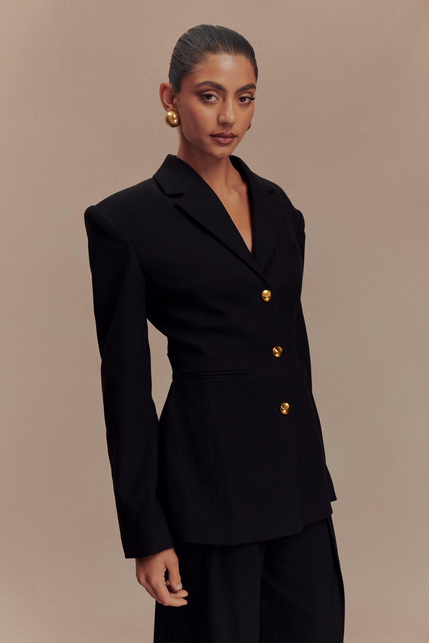 ROF Bellamy Cinched Blazer - Siyah
