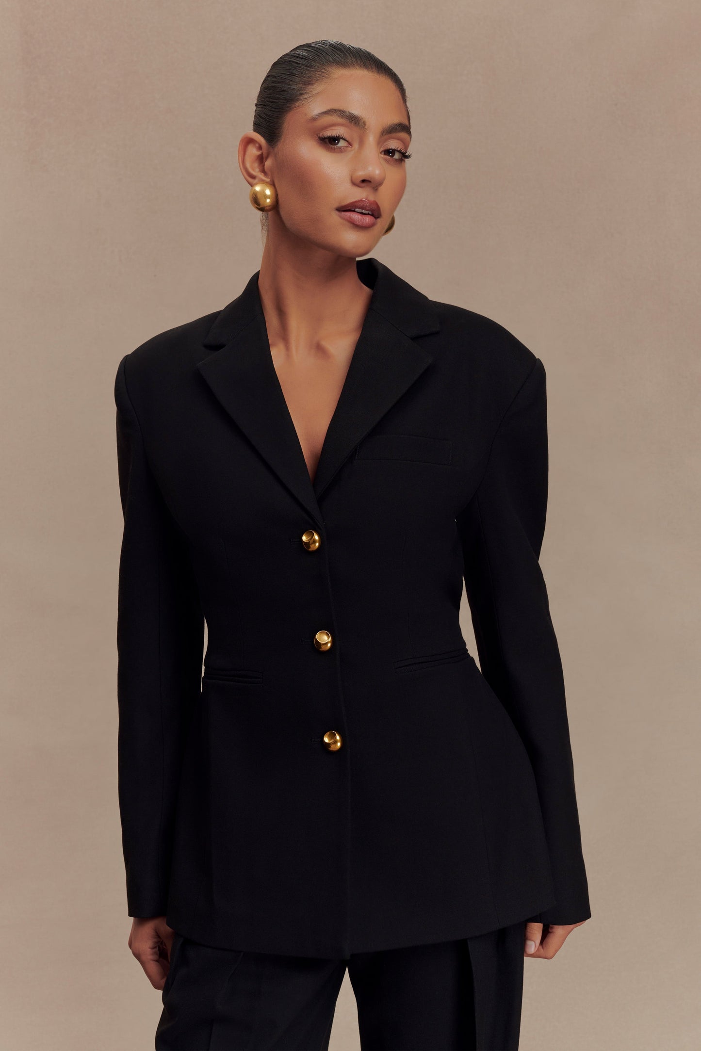 ROF Bellamy Cinched Blazer - Siyah