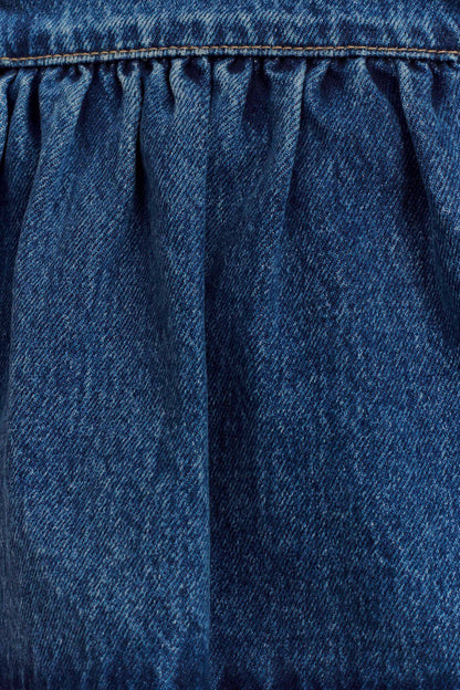 ROF Pauline Straplez Denim Üst - 90'Lar Mavi