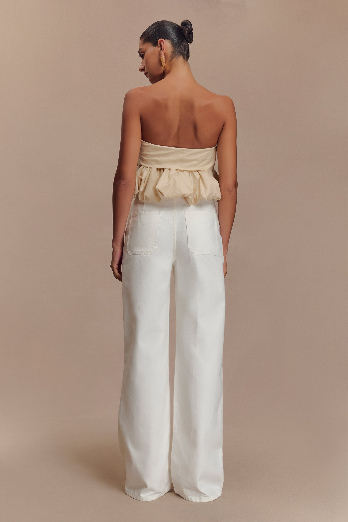 ROF Caitlin Mid Bel Denim Flare Jeans - Beyaz